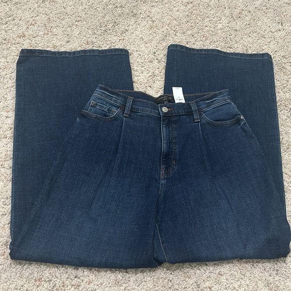 Banana Republic Wide Leg Jeans Pant High Rise Dark Denim Pleated NWT 28/6 - Picture 5 of 13